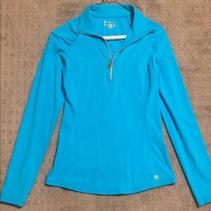 Lilly Pulitzer UPF 50+ Luxletic Pullover Aqua Long Sleeve Top